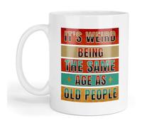 GOATINTHECOAT Humorous Milestone Birthday Mug, 'It's Weird Being The Same Age as Old People'. Funny Birthday Mug. Cheeky Birthday Mug