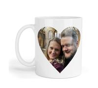 GOATINTHECOAT Personalised Mug Text Photo Printed Collage Design Logo Customised Gift Cup 11oz Various Options Mothers Fathers Day Coffee Cup Kitchenware. Personalised Photo Mug (Heart Shaped Image)
