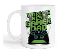 GOATINTHECOAT World's Best Gamer Dad Coffee Mug, White Ceramic, 325ml, Gaming Controller Design
