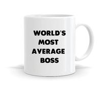 GOATINTHECOAT World's Most Average boss Quote Mug. 11oz Ceramic Mug with Funny Quote. Colleague Mug.