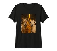 Goats & Cat Selfie Funny Paris Eiffel Tower Premium T-Shirt