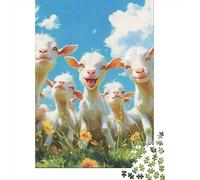 Goats in Meadow 1000 Pc Recycled Paper Jigsaw Puzzle Adults Reusable Stress Relief Challenging Brain Teaser 52x38cm/1000pcs