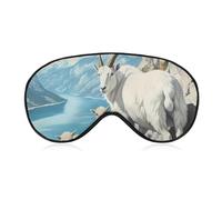 Goats Lambs Snowy Mountains Blackout Sleep Mask for Side Sleeper Soft Covers for Travel Essentials Nap