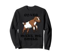 Goats Make Me Smile Cute Farm Animal Sweatshirt