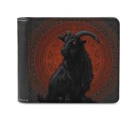 Goat's Mendes Skull Goat Gothic Satan Bifold Wallet PU Leather Printed Purse