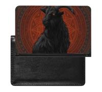 Goat's Mendes Skull Goat Gothic Satan Passport Holder Travel Passport Wallet Case