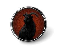 Goat's Mendes Skull Goat Gothic Satan Round Badge Funny Button Pins Brooches