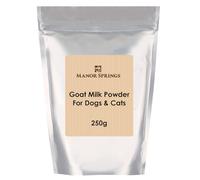 Goats Milk Powder for Dogs & Cats 250g by Manor Springs, Goat Milk for use as High Protein, Hypoallergenic Digestion, Anti-inflammatory Powdered Instant Meal Topper