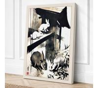 Goats on Rocky Outcrop Canvas Wall Art Print 24x16 Inch