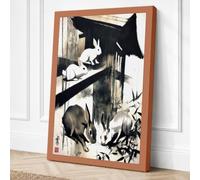 Goats on Rocky Outcrop Canvas Wall Art Print 36x24 Inch