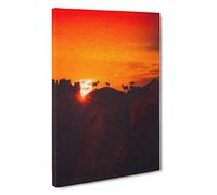 Goats Upon the Mountain Canvas Print | Gallery Wrapped 30mm Frame Wall Art | 30x20 inches | Ready to Hang | Abstract Landscape Picture | Living Room Bedroom Lounge Office