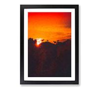 Goats Upon The Mountain in Abstract Framed Print | A2 Black Framed Wall Art | Ready to Hang | Abstract Animal Picture | Living Room Bedroom Lounge Office