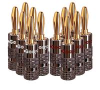 Goaycer 4mm Banana Plugs - 24K Gold Plated Bannan Plug Speaker Connectors 6 Pairs / 12 pcs