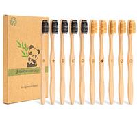 Goaycer Bamboo Toothbrushes -Medium Manual Toothbrush - Eco Wooden Tooth Brush Multipack -10 Pack