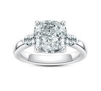 Gobaalele 3ct-7ct Cubic Zirconia 3 Stones Engagement Rings 5A Grade Simulated Diamond Round Cut/Cushion Cut/Asscher Cut/Heart Cut/Emerald Cut CZ Anniversary Promise Wedding Rings for Women, Gemstone