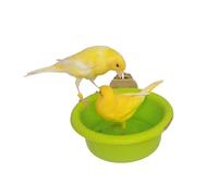 Gobabo Bird Bath for Cage Small Bird Bath Bowl Bird Perch Stand Parrot Bird Bathing Tub for Canary Finch Budgerigar Budgies
