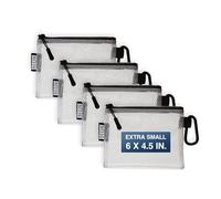 GOBAGS Air Production Extra-Small Clear Zipper Pouch (4-Pack) - Cable Organizer & Travel Gear Bag for Electronics, Camera Accessories, Tool Pouch & Small Tech Storage