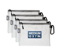GOBAGS Air Production Medium Clear Zipper Pouch (4-Pack) - Cable Organizer & Travel Gear Bag for Electronics, Camera Accessories, Tool Pouch & Small Tech Storage