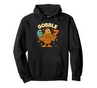 Gobble 6 7 Turkey Funny Thanksgiving Meme Six Seven Kids Pullover Hoodie
