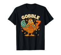 Gobble 6 7 Turkey Funny Thanksgiving Meme Six Seven Kids T-Shirt