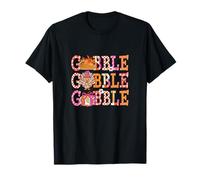 Gobble Cute Thanksgiving Turkey Fall Design T-Shirt
