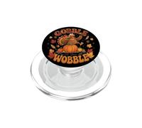 Gobble Til You Wobble Funny Turkey Pumpkin Thanksgiving Fall PopSockets PopGrip for MagSafe