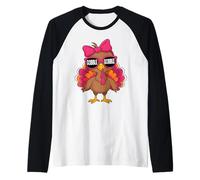 Gobble Turkey Day Happy Thanksgiving Toddlers Girls Kids Raglan Baseball Tee