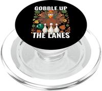 Gobble Up the Lanes Bowling Turkey Thanksgiving Cute Autumn PopSockets PopGrip for MagSafe