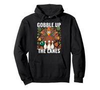 Gobble Up the Lanes Bowling Turkey Thanksgiving Cute Autumn Pullover Hoodie
