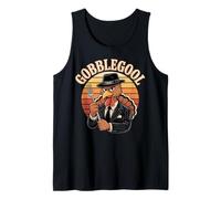 Gobblegool Turkey Mafia Thanksgiving Retro Italian Funny Tank Top