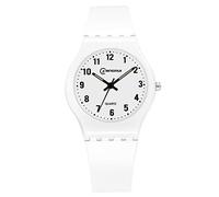 Gobck Watch Name and Swiss Watch Female Korean Version of The Simple Test Watch Waterproof Student Quartz Children's Watch Girl Jelly Electronic Watch Platinum (Simple White)
