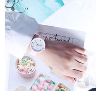 Gobck Watch Small Fresh Watch Female Wind Student Korean Version of The Trend Simple Night Light Waterproof Baiji Women's Department Cute Silicone Pollen (Send The Same Bracelet)