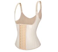 GOBEAM Slimming Sheath 3 Columns Hooks and Eyes Adjustable Strap Cotton Latex Waist Trainer Vest 25 Steel Bone Corset for Weight Loss