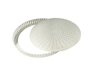 Gobel Tin Plate Perforated Fluted Tart Mould Removable Bottom 20cm Professional
