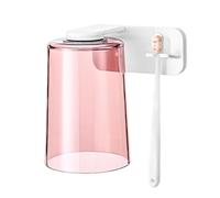 Gobelet À Bain De Bouche Avec Support Mural Magnétique Mug Inversée Sans Perçage 350 ml Organisateur De Salle De Bain Et Porte-Brosse À Dents Pour Maison, Douche, Hôtel, Bureau, Camping Car, Fa