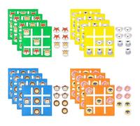 GoBene Tic Tac Toe Game,Felt Mini Tic Tacs,Kid Educational Tic Tacs -Class Prizes and Learning Games, Party Bag Fillers for Kids 16 Pack
