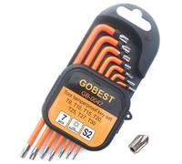 Gobest Tamperproof Security Short Torx Key Set T9-T30 S2 Steel (Gb-0042)