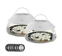 Gobesty 2 Pcs Fly-Bye Flea Trap Kit, 2x Flea Traps & 8 Sticky Discs, Bedroom Carpet Flea Killer, Non-toxic Unscented, lea Trap Lamp, Flea Killer for Carpets Bedding House Inside