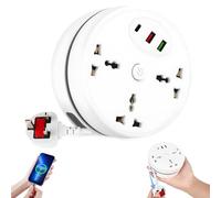 Gobesty 3-Outlet Surge Extension Lead With 1 Pd+2 USB Ports, Security Upgrade 2.8m Plug Extension Socket With,Rollable Retractable Travel Extension Lead, 2500w 10a Multi Power Strip