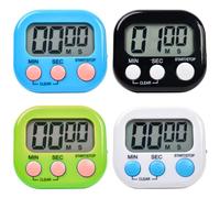 Gobesty 4 Pack Kitchen Timer Digital, Minute Cooking Time, Magnetic Kitchen Timer, Visual Timer, Loud Alarm Big Digital for Cooking Boiling Eggs Children Shower Toothbrush Bathroom
