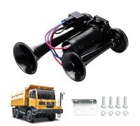 Gobesty Air Horn 12V, 600DB Super Loud Car Horn, Double Tube Train Horn with Compressor, Airhorn for Truck, Train, Car, Van (Black)