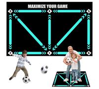 Gobesty Football Training Mat, 90x60cm Football Footstep Training Mat, Soccer Training Mat, Non-Slip Football Mastery Mat, Football Agility Training Equipment for Kids Football Soccer Training, Black