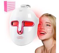 Gobesty LED Face Mask, 7 Colors Face Light Therapy Mask, Rechargeable Led Light Mask for Facial Beauty, Red Light Therapy Mask for All Skin Types, Rejuvenation, Brightening Skin, Anti-Aging, Firming