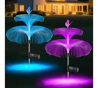 Gobesty Solar Lights Outdoor Garden Ornaments, 2 Pack Solar Garden Lights Outdoor, Waterproof Ornaments Star Jellyfish Decorative for Yard Pathway Lawn Party