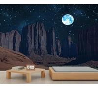 Gobi Desert Wall Murals, Desert Scenery Mural, Night Sky Wallpaper for Renters Living Room Bedroom Corridor TV Background Decor - 280 * 200cm