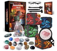 GobiDex Crystal Gemstone Dig Kit, Science Kit for Kids Ages 6+ | Dig Up 16 Real Gems & Crystals, Geology Science Kit, Educational Gift for Boys and Girls