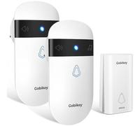 Gobikey Wireless Doorbell Self-Powered No Battery Door Bell, 2 Receivers Included, 1000Ft/350M Long Range, IP55 Waterproof Cordless Doorbells Wireless, 52 Chimes 115dB 7 Colors Light for Home
