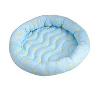 GOBIWM Non Slip Keep Pets Cool Cat Dog Puppy Donut Crate Cooling Mat Round Nest Ice Silk Mat Sleeping Blanket Bed Pad Sleep Cushion Mattress for Home Travel (Blue, M:60cm)