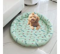 GOBIWM Non Slip Keep Pets Cool Cat Dog Puppy Donut Crate Cooling Mat Round Nest Ice Silk Mat Sleeping Blanket Bed Pad Sleep Cushion Mattress for Home Travel (1, M:60cm)
