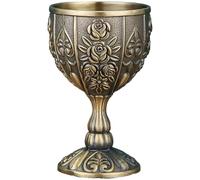 Goblet Glasses 20ml Vintage Metal Floral Pattern Goblet Chalice Cup Anti-Drop Bronze Royal Drinking Glasses for Wedding Party Home Decor Chalice Cup